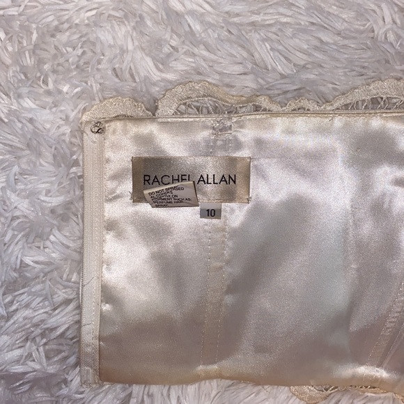 Rachel Allan Two Piece White and Hot Pink Prom Dress - Picture 8 of 11